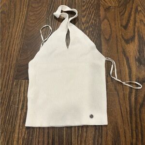 Chic Cream Halter Tank Top for Kids